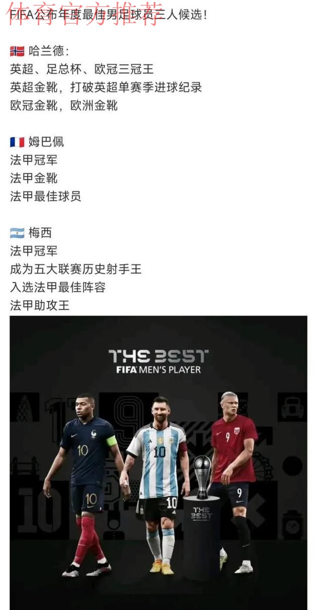 世界足球先生11人候选名单出炉:巴黎4巨星+巴萨3人!哈兰德无缘 世界足球先生11人候选名单出炉:巴黎4巨星+巴萨3人!哈兰德无缘